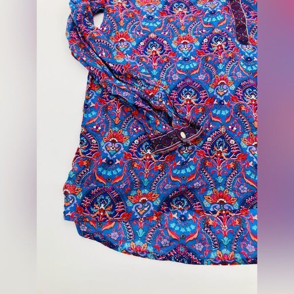 LOFT The Softened Sz large | Women's Popover Henley Women's Floral Long Sleeve - Picture 4 of 6